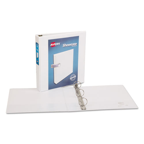 Showcase Economy View Binders With Slant Rings, 3 Rings, 1.5" Capacity, 11 X 8.5, White.