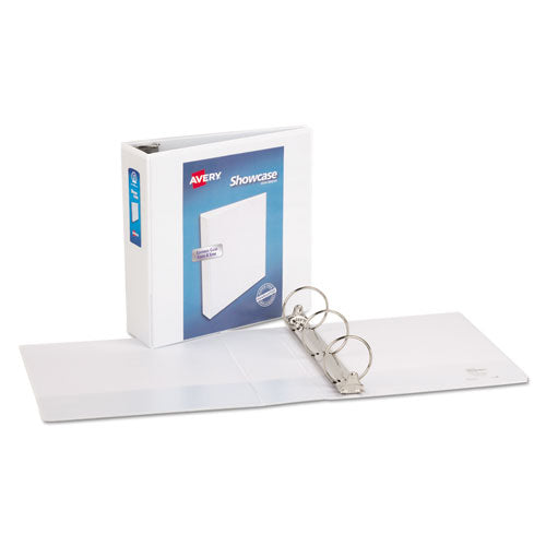 Showcase Economy View Binders With Slant Rings, 3 Rings, 3" Capacity, 11 X 8.5, White.