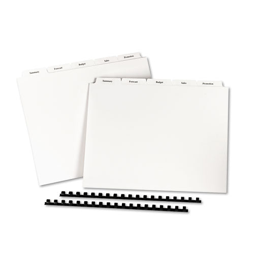 Customizable Print-on Dividers, Unpunched, For Xerox 5090 Copiers,5-tab, 11 X 8.5, White, 30 Sets