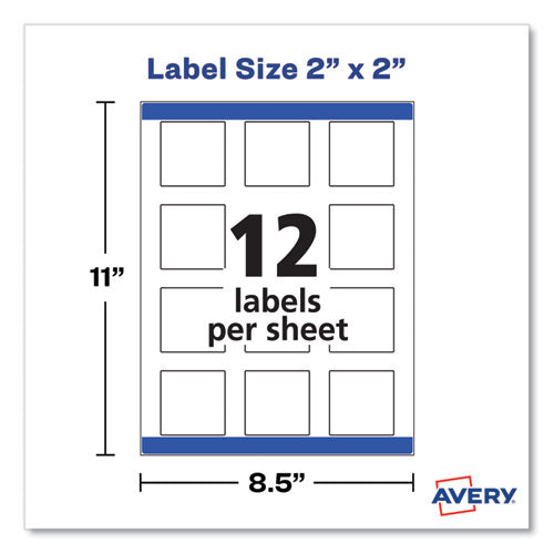 Square Labels With Sure Feed And Trueblock, 2 X 2, White, 300/pack.