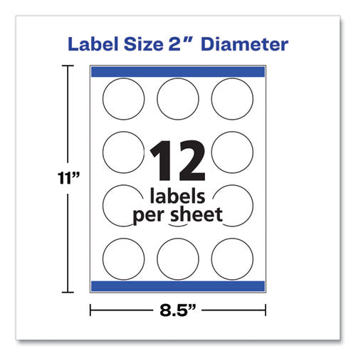 Round Print-to-the Edge Labels With Sure Feed And Easy Peel, 2" Dia, Glossy Clear, 120/pk.