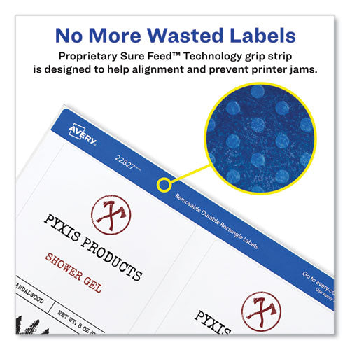 Removable Print-to-the-edge White Labels W/ Sure Feed, 3.5 X 4.75, 32/pack.