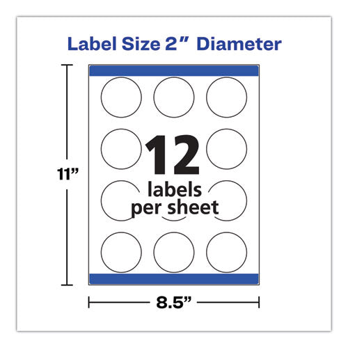 Round Print-to-the Edge Labels With Surefeed And Easypeel, 2" Dia, Matte White, 300/pack.