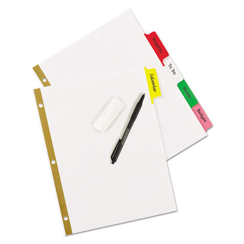 Write And Erase Big Tab Paper Dividers, 5-tab, 11 X 8.5, White, Assorted Tabs, 1 Set.