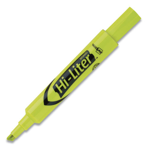 Hi-liter Desk-style Highlighters, Fluorescent Yellow Ink, Chisel Tip, Yellow/black Barrel, 200/box.