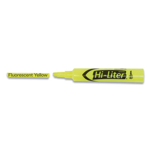 Hi-liter Desk-style Highlighters, Fluorescent Yellow Ink, Chisel Tip, Yellow/black Barrel, 200/box.