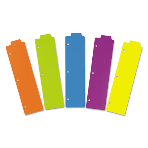 Tabbed Snap-in Bookmark Plastic Dividers, 5-tab, 11.5 X 3, Assorted, 1 Set.