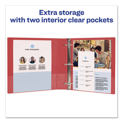 Durable Non-view Binder With Durahinge And Slant Rings, 3 Rings, 2" Capacity, 11 X 8.5, Red.