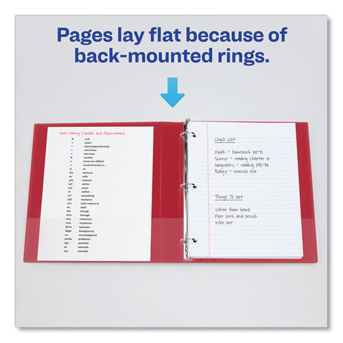 Durable Non-view Binder With Durahinge And Slant Rings, 3 Rings, 2" Capacity, 11 X 8.5, Red.