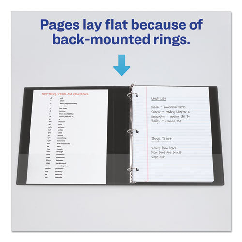 Mini Size Durable Non-view Binder With Round Rings, 3 Rings, 1" Capacity, 8.5 X 5.5, Black.