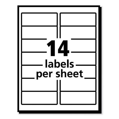 Labels, Laser Printers, 1.33 X 4, White, 14/sheet, 100 Sheets/box.