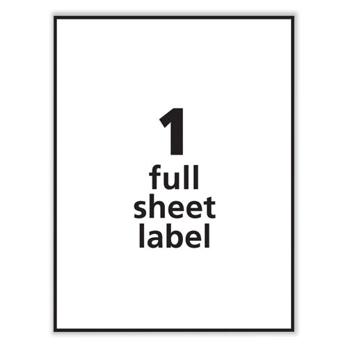 Labels, Laser Printers, 8.5 X 11, White, 100/box.