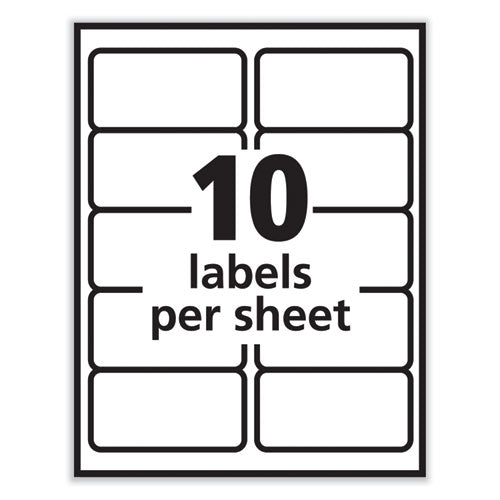 Labels, Laser Printers, 2 X 4, White, 10/sheet, 250 Sheets/box.