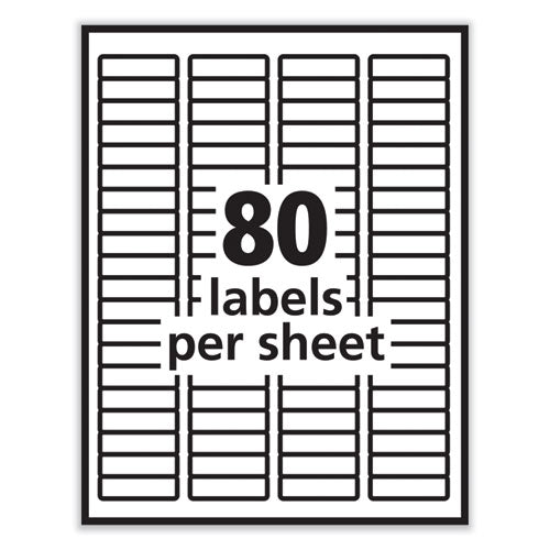 Labels, Inkjet/laser Printers, 0.5 X 1.75, White, 80/sheet, 100 Sheets/pack.