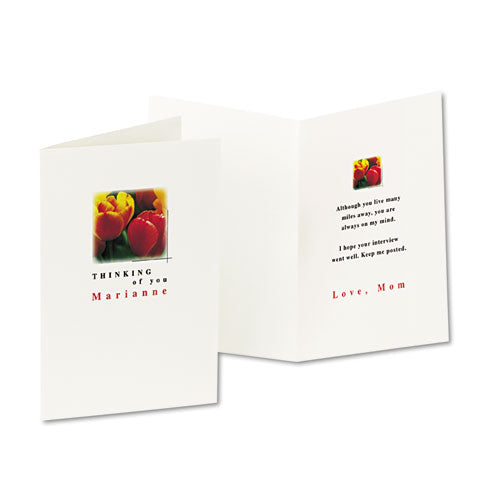 Half-fold Greeting Cards With Envelopes, Inkjet, 65 Lb, 5.5 X 8.5, Textured Uncoated White, 1 Card/sheet, 30 Sheets/box.