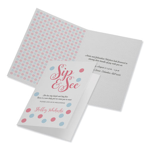 Half-fold Greeting Cards With Envelopes, Inkjet, 65 Lb, 5.5 X 8.5, Textured Uncoated White, 1 Card/sheet, 30 Sheets/box.