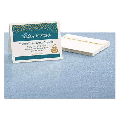 Note Cards With Matching Envelopes, Inkjet, 65lb, 4.25 X 5.5, Textured Uncoated White,50 Cards, 2 Cards/sheet, 25 Sheets/box