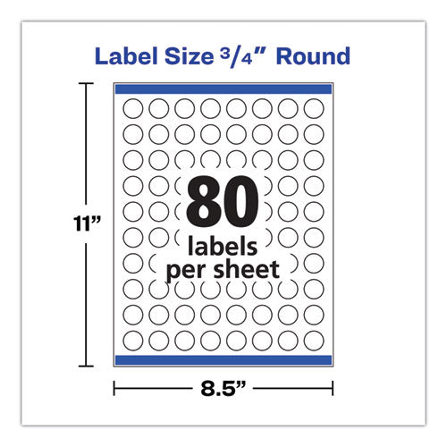 Printable Self-adhesive Permanent Id Labels W/sure Feed, 0.75" Dia, Clear, 400/pk.