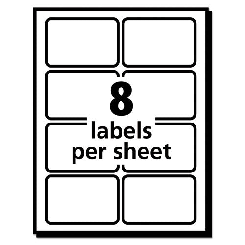 Ecofriendly Adhesive Name Badge Labels, 3.38 X 2.33, White, 160/box.