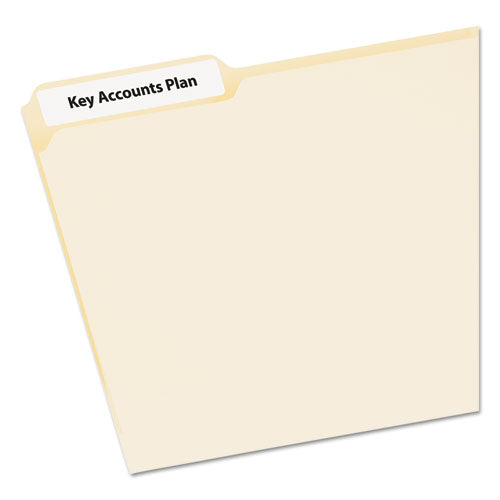 Ecofriendly Permanent File Folder Labels, 0.66 X 3.44, White, 30/sheet, 50 Sheets/pack.