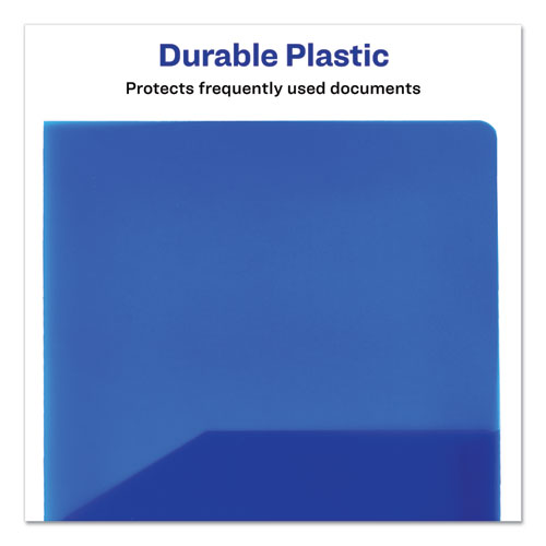 Plastic Two-pocket Folder, 20-sheet Capacity, 11 X 8.5, Translucent Blue.