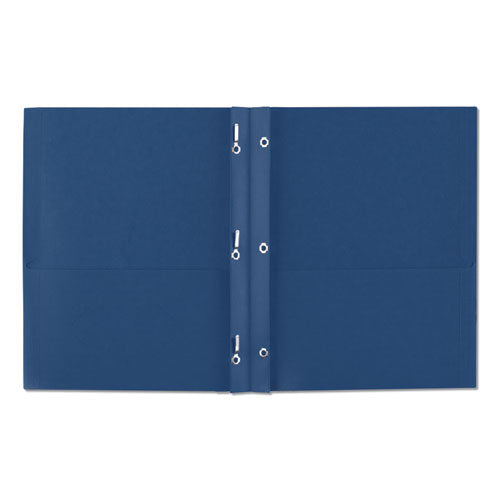 Two-pocket Folder, Prong Fastener, 0.5" Capacity, 11 X 8.5, Dark Blue, 25/box.