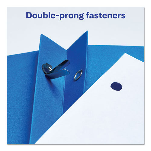 Two-pocket Folder, Prong Fastener, 0.5" Capacity, 11 X 8.5, Light Blue, 25/box.