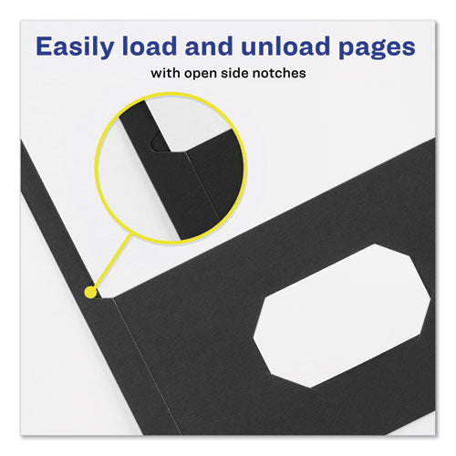 Two-pocket Folder, Prong Fastener, 0.5" Capacity, 11 X 8.5, Black, 25/box.