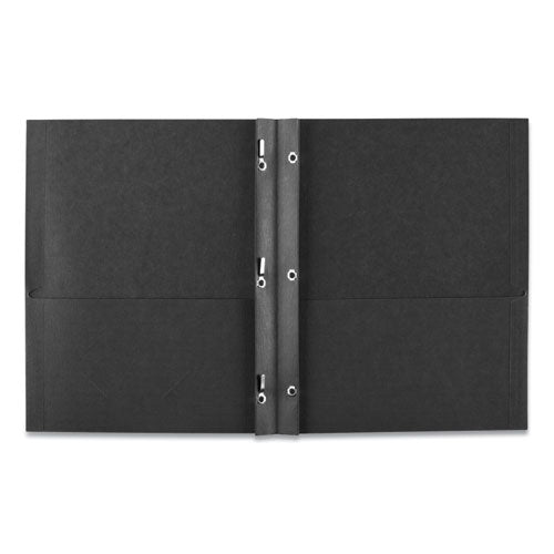 Two-pocket Folder, Prong Fastener, 0.5" Capacity, 11 X 8.5, Black, 25/box.