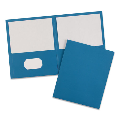 Two-pocket Folder, 40-sheet Capacity, 11 X 8.5, Light Blue, 25/box.