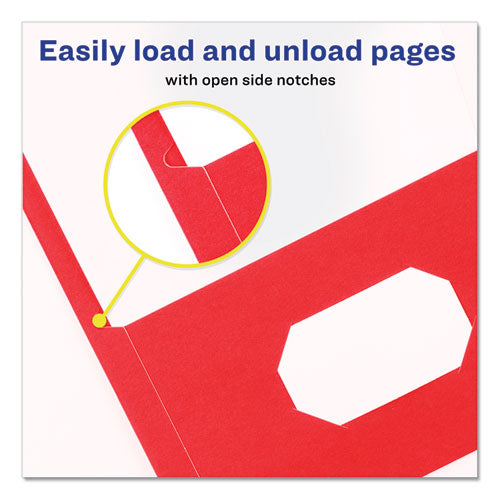 Two-pocket Folder, 40-sheet Capacity, 11 X 8.5, Red, 25/box.