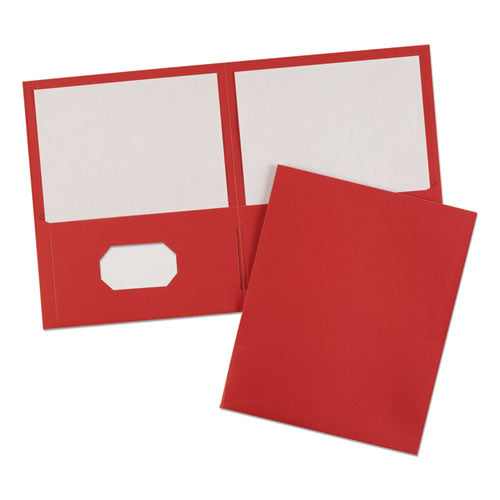 Two-pocket Folder, 40-sheet Capacity, 11 X 8.5, Red, 25/box.