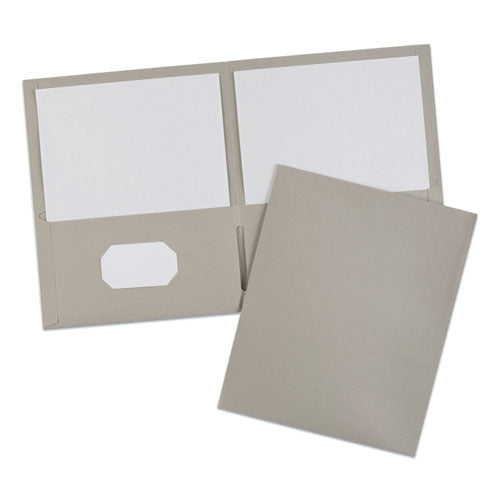 Two-pocket Folder, 40-sheet Capacity, 11 X 8.5, Gray, 25/box.