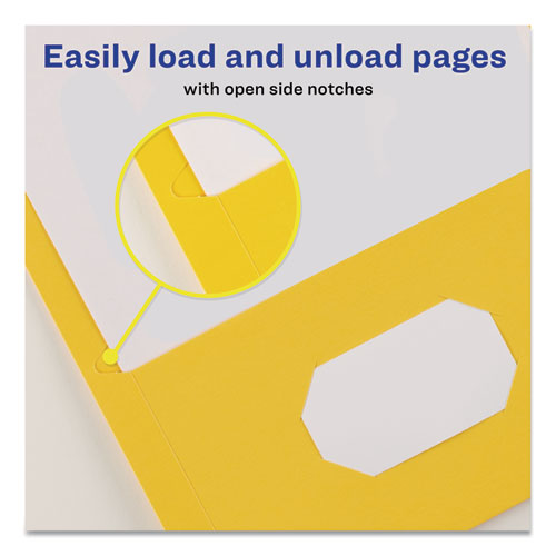 Two-pocket Folder, 40-sheet Capacity, 11 X 8.5, Yellow, 25/box.