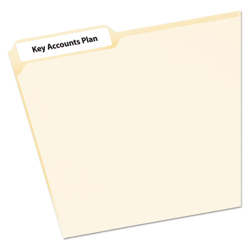 Ecofriendly Permanent File Folder Labels, 0.66 X 3.44, White, 30/sheet, 25 Sheets/pack.