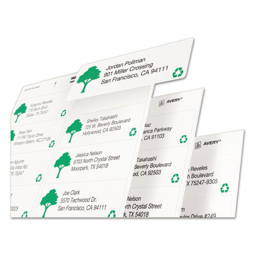 Ecofriendly Mailing Labels, Inkjet/laser Printers, 1 X 2.63, White, 30/sheet, 100 Sheets/pack.