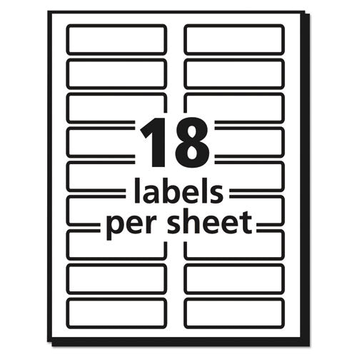 Extra-large Trueblock File Folder Labels With Sure Feed Technology, 0.94 X 3.44, White, 18/sheet, 25 Sheets/pack.