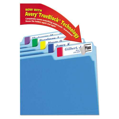 Extra-large Trueblock File Folder Labels With Sure Feed Technology, 0.94 X 3.44, White, 18/sheet, 25 Sheets/pack.