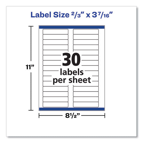 Clear Permanent File Folder Labels With Sure Feed Technology,0.66 X 3.44, Clear, 30/sheet, 15 Sheets/pack