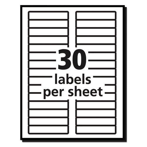 Permanent Trueblock File Folder Labels With Sure Feed Technology, 0.66 X 3.44, White, 30/sheet, 50 Sheets/box.