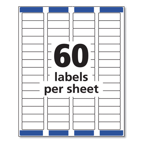 Easy Peel White Address Labels W/ Sure Feed Technology, Laser Printers,0.66 X 1.75, White, 60/sheet, 100 Sheets/pack