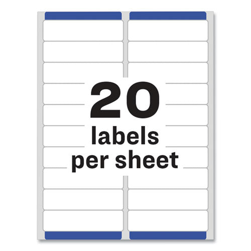 Easy Peel White Address Labels W/ Sure Feed Technology, Laser Printers, 1 X 4, White, 20/sheet, 100 Sheets/box.