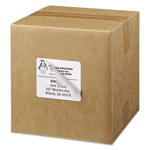 Shipping Labels W/ Trueblock Technology, Laser Printers, 3.33 X 4, White, 6/sheet, 100 Sheets/box.