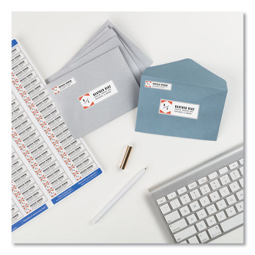 Easy Peel White Address Labels W/ Sure Feed Technology, Laser Printers, 0.5 X 1.75, White, 80/sheet, 100 Sheets/box.