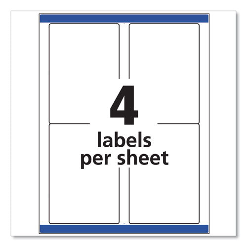 Shipping Labels W/ Trueblock Technology, Laser Printers, 3.5 X5, White, 4/sheet, 100 Sheets/box