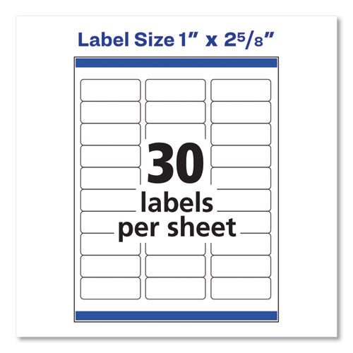 Easy Peel White Address Labels W/ Sure Feed Technology, Laser Printers, 1 X 2.63, White, 30/sheet, 25 S.heets/pack