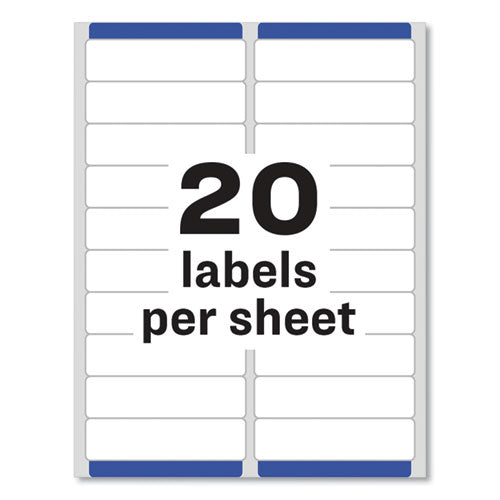 Easy Peel White Address Labels W/ Sure Feed Technology,Laser Printers, 1 X 4, White, 20/sheet, 25 Sheets/pack