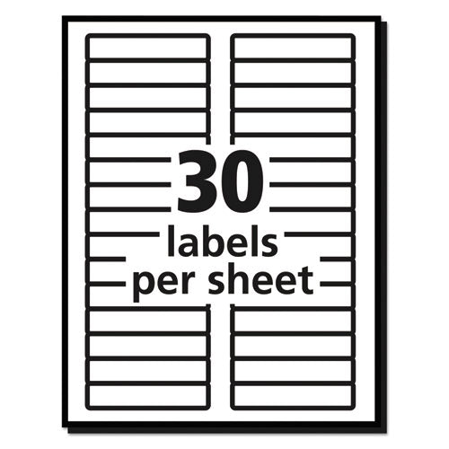 Permanent Trueblock File Folder Labels With Sure Feed Technology, 0.66 X 3.44, White, 30/sheet, 25 Sheets/pack.