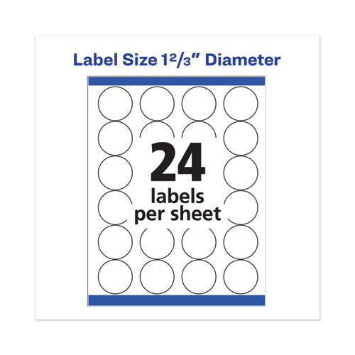 Permanent Laser Print-to-the-edge Id Labels W/surefeed, 1.66" Dia, White, 600/pk.