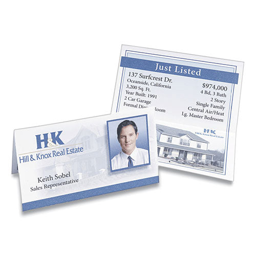 Small Tent Card, White, 2 X 3.5, 4 Cards/sheet, 40 Sheets/pack.